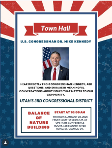 congressman dr. mike kennedy holds townhall in st george utah