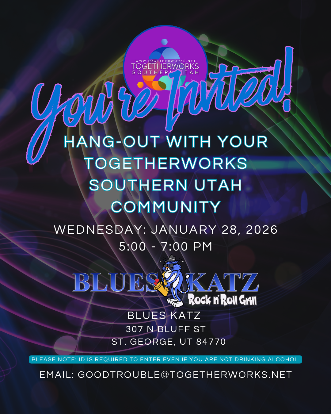 TogetherWorks Southern Utah Monthly Hang Out Blue Katz Grill St George Utah